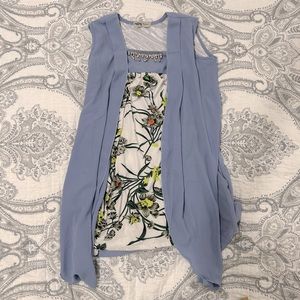 Girls dress blue and white and green. Size 10-12